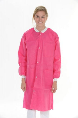 Valumax International Lab Coat Valumax Extra-Safe Hot Pink Large Knee Length Limited Reuse - 3660HPL