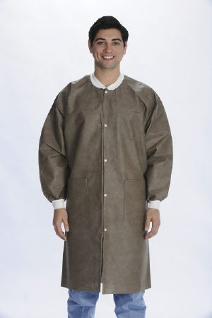 Valumax International ValuMax Extra-Safe Lab Coat Coffee Medium Long Sleeves Knee Length - 3660CF