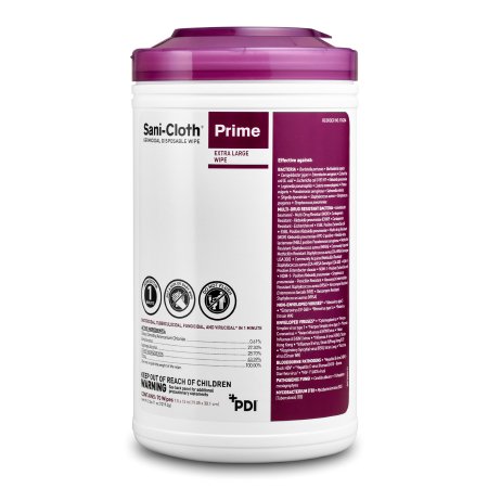 Sani-Cloth Prime - Surface Disinfectant Cleaner Premoistened Germicidal Manual Pull Wipe 70 Count Canister Alcohol Scent NonSterile - P24284