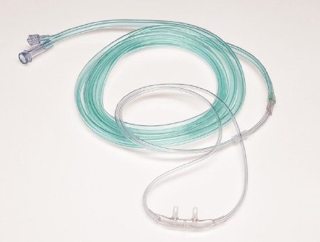 Salter-Style - ETCO2 Nasal Sampling Cannula with O2 Delivery With Oxygen Delivery Adult Curved Prong / NonFlared Tip - 49SOFT-F-10-10-25