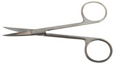 BR Surgical - Iris Scissors Iris 4 Inch Length Surgical Grade Stainless Steel NonSterile Finger Ring Handle Curved - BR08-34110L