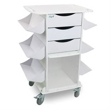 Market Lab Inc Suture Procedure Cart Rugged Polyethylene, ABS and PETC 20 X 27.25 X 35.625 Inch 3 Drawers, 6 Shelves - 12810