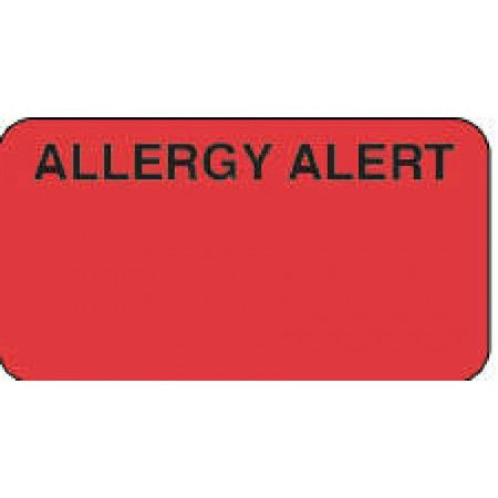 Precision Dynamics Pre-Printed Label Allergy Alert Allergy Alert Fluorescent Red 1-5/8 Inch - GFFRR06
