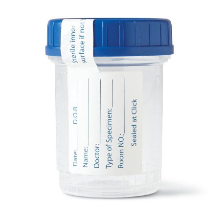 Click-N-Close - Specimen Container for Pneumatic Tube Systems 90 mL (3 oz.) Screw Cap Patient Information Sterile Fluid Path - Medline - DYND30382