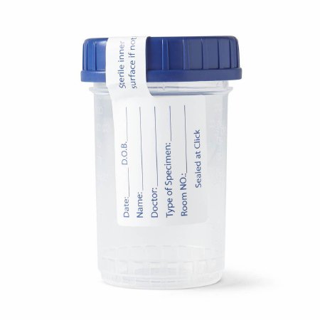 Click-N-Close - Specimen Container for Pneumatic Tube Systems 120 mL (4 oz.) Screw Cap Patient Information Sterile Fluid Path - Medline - DYND30385