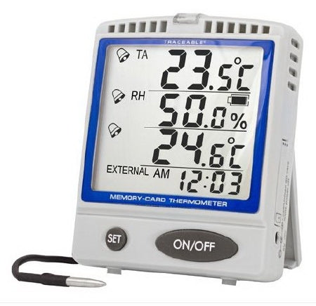 Traceable - Digital Refrigerator / Freezer Thermometer with Alarm Fahrenheit / Celsius -22° to +158°F (-30° to +70°C) Stainless Steel Probe Multiple Mounting Options Battery Operated - 37803-85