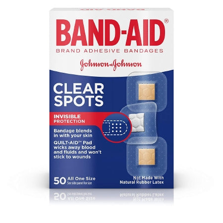 Johnson & Johnson Consumer Band-Aid Adhesive Spot Bandage 7/8 X 7/8 Inch Plastic Square Clear Sterile - 381371171354