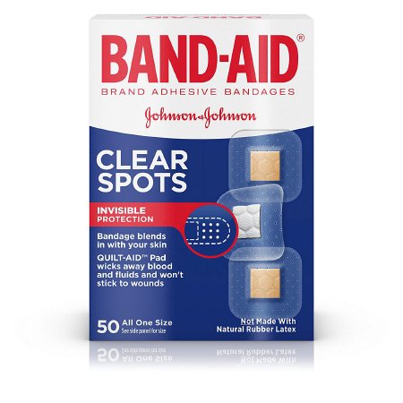 Band-Aid - Adhesive Spot Bandage 7/8 X 7/8 Inch Plastic Square Clear Sterile - 00381370047087