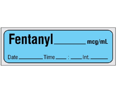 Shamrock Scientific Shamrock Pre-Printed Label Anesthesia Label FENTANYL _____ mcg / mL / Date _____ Time _____ Int. _____ Blue 1/2 X 500 Inch - SA-2413-DTI-PK