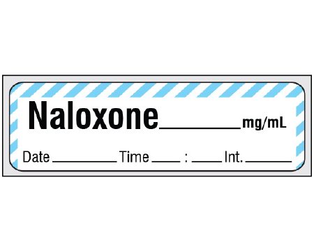Shamrock - Drug Label Anesthesia Label NALOXONE _____ mg / mL / Date _____ Time _____ Int. _____ Blue / White 1/2 X 1 Inch - SA-251-DTI-PRE