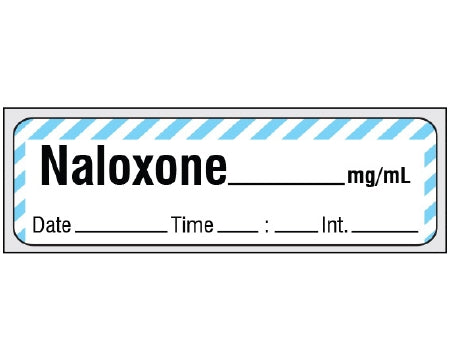 Shamrock Scientific Shamrock Pre-Printed Label Anesthesia Label NALOXONE _____ mg / mL / Date _____ Time _____ Int. _____ Blue / White 1/2 X 500 Inch - SA-251-DTI-PRE