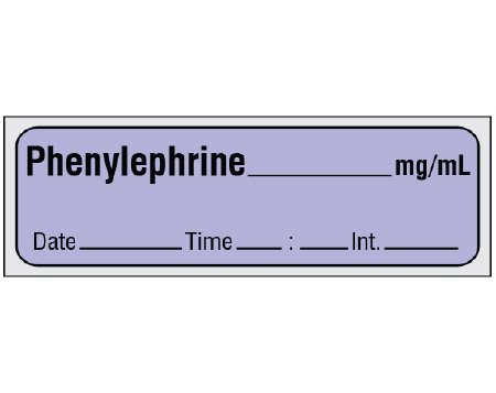 Shamrock - Drug Label Anesthesia Label Phenylephrine_mg/mL Date_Time_Int._ Violet 1/2 X 1 Inch - SA-283-DTI-PRE