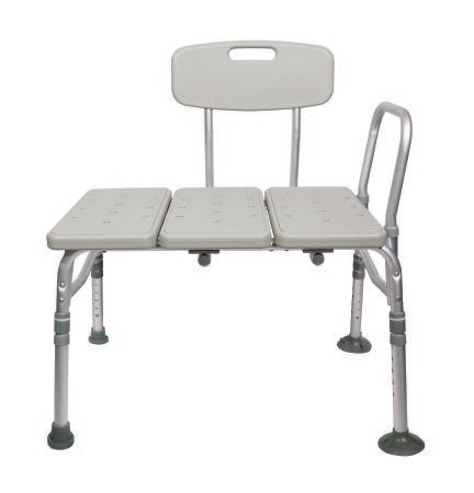 McKesson McKesson Knocked Down Bath Transfer Bench 17-1/2 to 22-1/2 Inch Height Range 17-1/2 to 22-1/2 Inch Height Range 400 lbs. Weight Capacity Removable Arm Rail - 146-RTL12031KDR