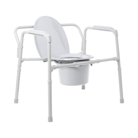 McKesson - Folding Commode Chair Fixed Arm Steel Frame Back Bar 13-3/4 Inch Seat Width - 146-11117N-1