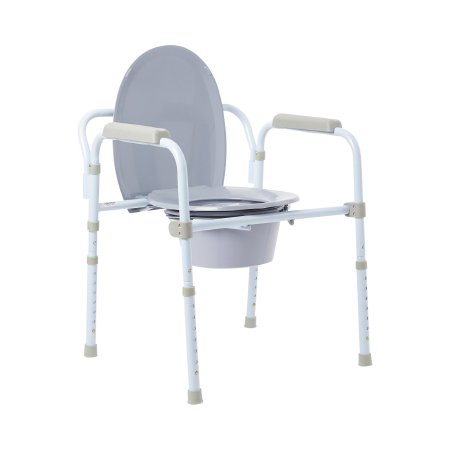 McKesson - Folding Commode Chair Fixed Arm Steel Frame Back Bar 13-3/4 Inch Seat Width - 146-RTL11158KDR