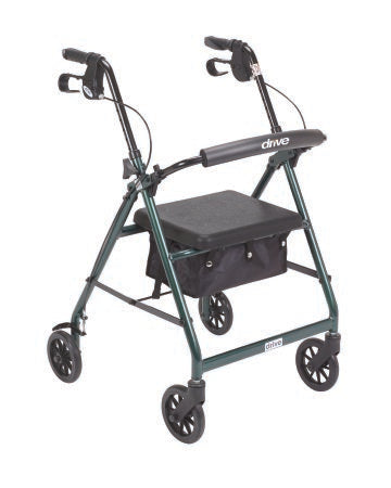 McKesson McKesson 4 Wheel Rollator 32 to 37 Inch Green Folding Aluminum Frame 32 to 37 Inch - 146-R726GR