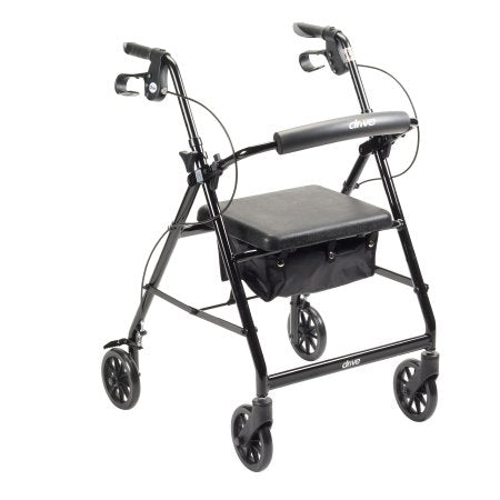 McKesson McKesson 4 Wheel Rollator 32 to 37 Inch Black Folding Aluminum Frame 32 to 37 Inch - 146-R726BK