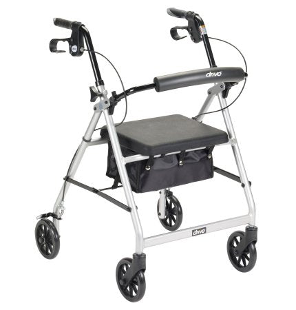 McKesson McKesson 4 Wheel Rollator 32 to 37 Inch Silver Folding Aluminum Frame 32 to 37 Inch - 146-R726SL