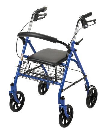 McKesson McKesson 4 Wheel Rollator 31 to 37 Inch Blue Folding Steel Frame 31 to 37 Inch - 146-10257BL-1