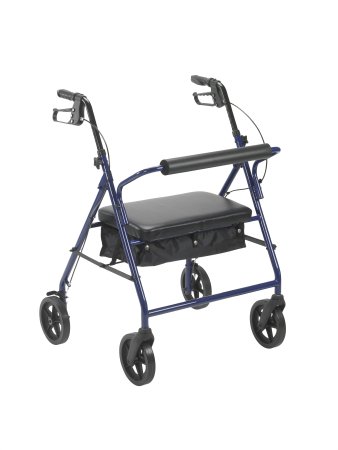 McKesson McKesson Bariatric 4 Wheel Rollator 34 to 39 Inch Blue Folding Steel Frame 34 to 39 Inch - 146-10216BL-1