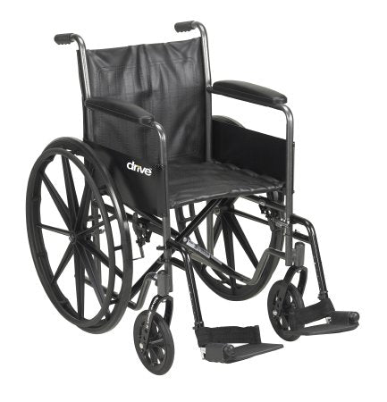 McKesson McKesson Wheelchair Padded Arm Style Composite Wheel Black 18 Inch Seat Width 300 lbs. Weight Capacity - 146-SSP218FA-SF