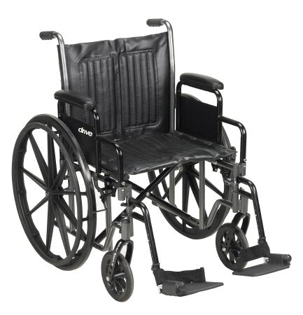 McKesson McKesson Wheelchair Desk Length Arm Padded, Removable Arm Style Composite Wheel Black 20 Inch Seat Width 350 lbs. Weight Capacity - 146-SSP220DDA-SF