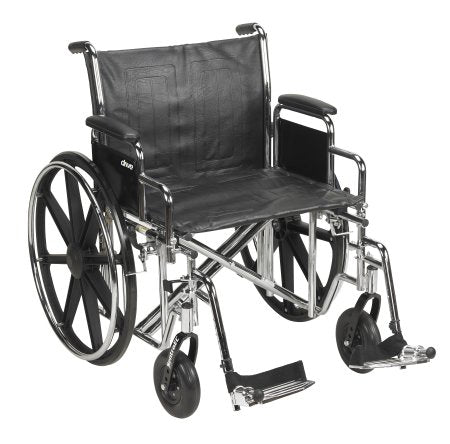 McKesson McKesson Wheelchair Dual Axle Desk Length Arm Padded, Removable Arm Style Composite Wheel Black 22 Inch Seat Width 450 lbs. Weight Capacity - 146-STD22ECDDA-SF