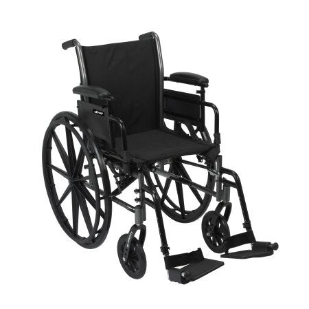 McKesson McKesson Lightweight Wheelchair Dual Axle Desk Length Arm Flip Back, Padded, Removable Arm Style Mag Wheel Black 16 Inch Seat Width 300 lbs. Weight Capacity - 146-K316DDA-SF