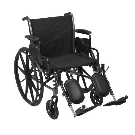 McKesson McKesson Lightweight Wheelchair Dual Axle Desk Length Arm Flip Back, Padded, Removable Arm Style Mag Wheel Black 20 Inch Seat Width 300 lbs. Weight Capacity - 146-K320DDA-SF