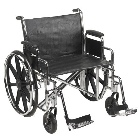 McKesson McKesson Wheelchair Dual Axle Desk Length Arm Padded, Removable Arm Style Composite Wheel Black 24 Inch Seat Width 450 lbs. Weight Capacity - 146-STD24ECDDA-SF
