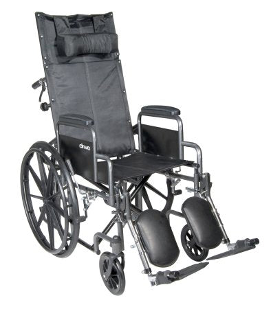 McKesson McKesson Reclining Wheelchair Desk Length Arm Padded, Removable Arm Style Mag Wheel Black 18 Inch Seat Width 300 lbs. Weight Capacity - 146-SSP18RBDDA