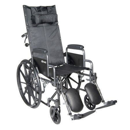 McKesson McKesson Reclining Wheelchair Desk Length Arm Padded, Removable Arm Style Mag Wheel Black 20 Inch Seat Width 350 lbs. Weight Capacity - 146-SSP20RBDDA
