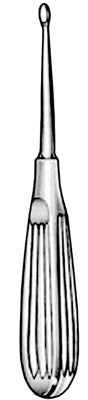 Sklar - Bone Curette Volkmann 6-3/4 Inch Length Flat Smooth Handle Size 0000 Tip Straight Oval Cup Tip - 40-7140