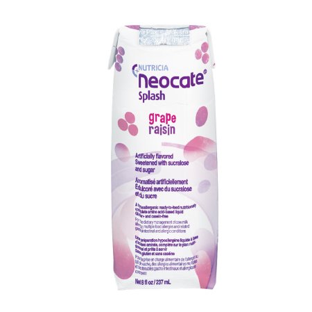 Nutricia North America Neocate Splash Pediatric Oral Supplement / Tube Feeding Formula Grape Flavor 8 oz. Carton Ready to Use - 122435