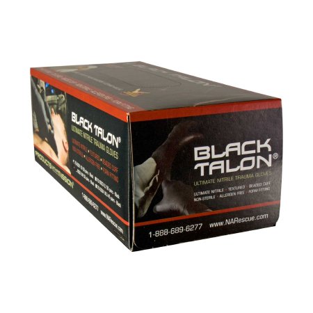 Black Talon - Exam Glove Medium NonSterile Nitrile Extended Cuff Length Fully Textured Black Not Chemo Approved - 70-0002