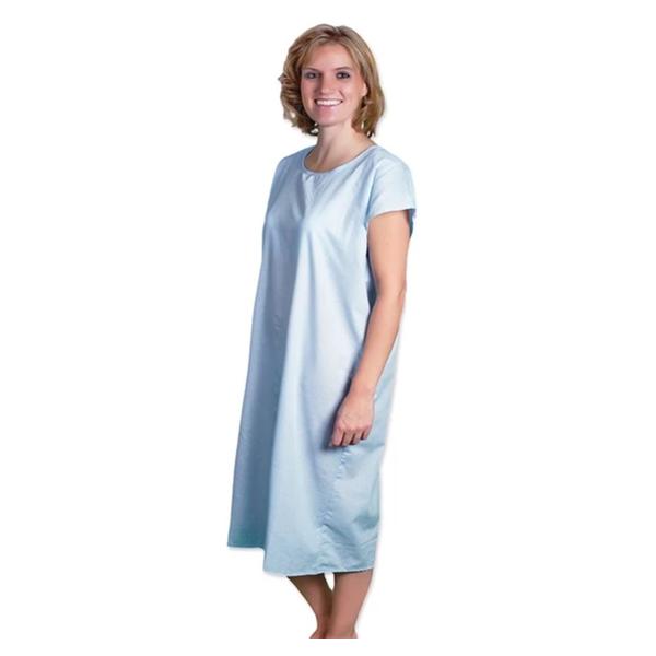Core Products Gown Patient Embossed Cotton / Poly 2X Large Unisex Blue Full Open Back Adult Ea - PRO-953-2XL