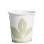 Solo Cup Bare Eco-Forward Drinking Cup 3 oz. Leaf Print Wax Coated Paper Disposable - 44BB-JD110
