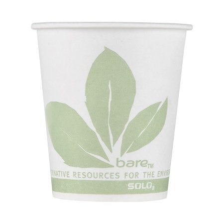 Bare Eco-Forward - Drinking Cup 3 oz. Leaf Print Wax Coated Paper Disposable - 44BB-JD110