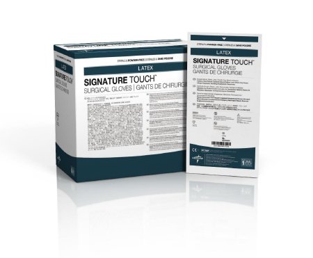 Signature Touch - Surgical Glove Size 8.5 Sterile Pair Latex Extended Cuff Length Smooth Cream Not Chemo Approved - MSG8985