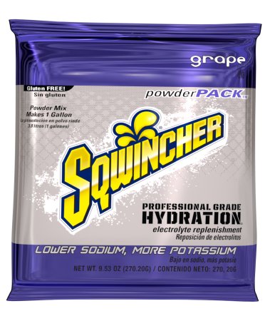 Kent Precision Foods Sqwincher Powder Pack Electrolyte Replenishment Drink Mix Grape Flavor 23.83 oz. - X493-M3600