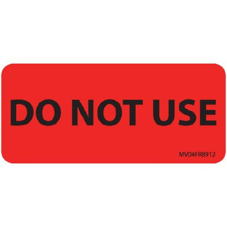 Precision Dynamics MedVision Pre-Printed Label Auxiliary Label Do Not Use Fluorescent Red 1 X 2-1/4 Inch - V04FR8912