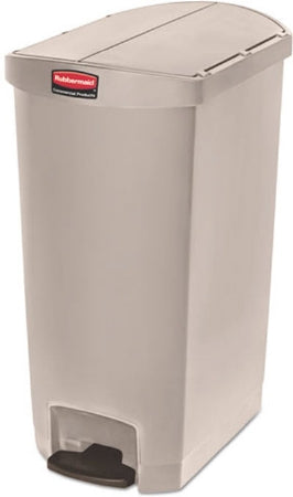 Saalfeld Redistribution Slim Jim Trash Can 18 gal. Rectangular Beige Plastic Step On - 1883460