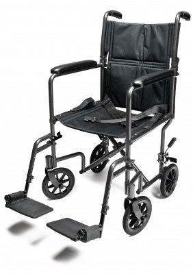 Graham-Field Transport Chair Aluminum Frame Full Length / Padded Arm Black - EJ783-1