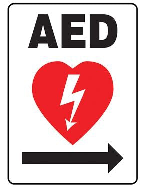 Accuform - Wall Sign First Aid Sign AED w/Symbol - MFSD417VP