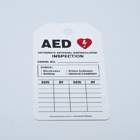 Accuform Signs AED INSPECTION TAG (5/PK) - TRS345CT