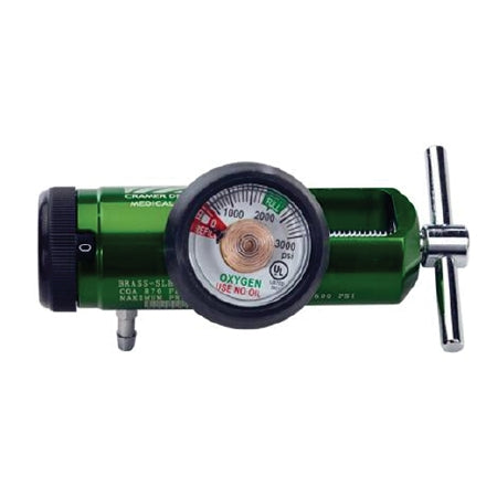 CRAMER DECKER MEDICAL, INC. Mini Oxygen Regulator Adjustable 0 - 4 LPM Barb Outlet CGA-870 - AREG8704ME