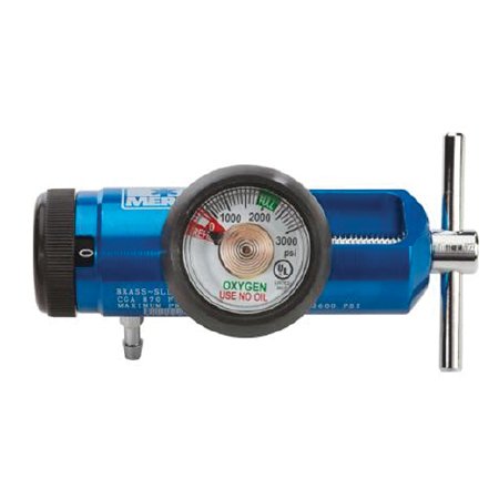 Cramer Decker Medical - Mini Oxygen Regulator Adjustable 0 - 15 LPM Barb Outlet CGA-870 - AREG8715ME-BU