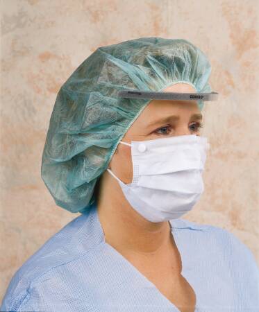 Alpha ProTech COMBO Surgical Mask with Eye Shield Combo Pleated Ties One Size Fits Most Blue - 5194-T