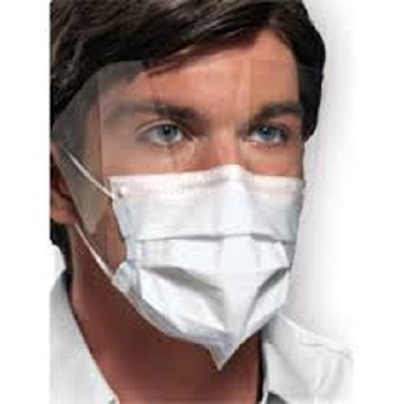 Confirm Monitoring Systems Ultra FogFree Procedure Mask with Eye Shield Pleated Earloops One Size Fits Most White - GCPW