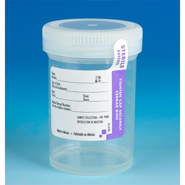 Globe Scientific Tite-Rite Specimen Container 120Ml Polypropylene Sterile 300/Ca - 6528